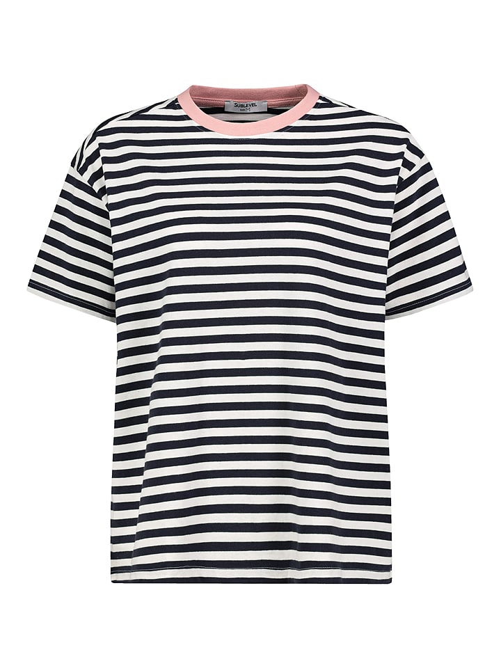 Sublevel Koszulka w kolorze biało-granatowym rozmiar: XL