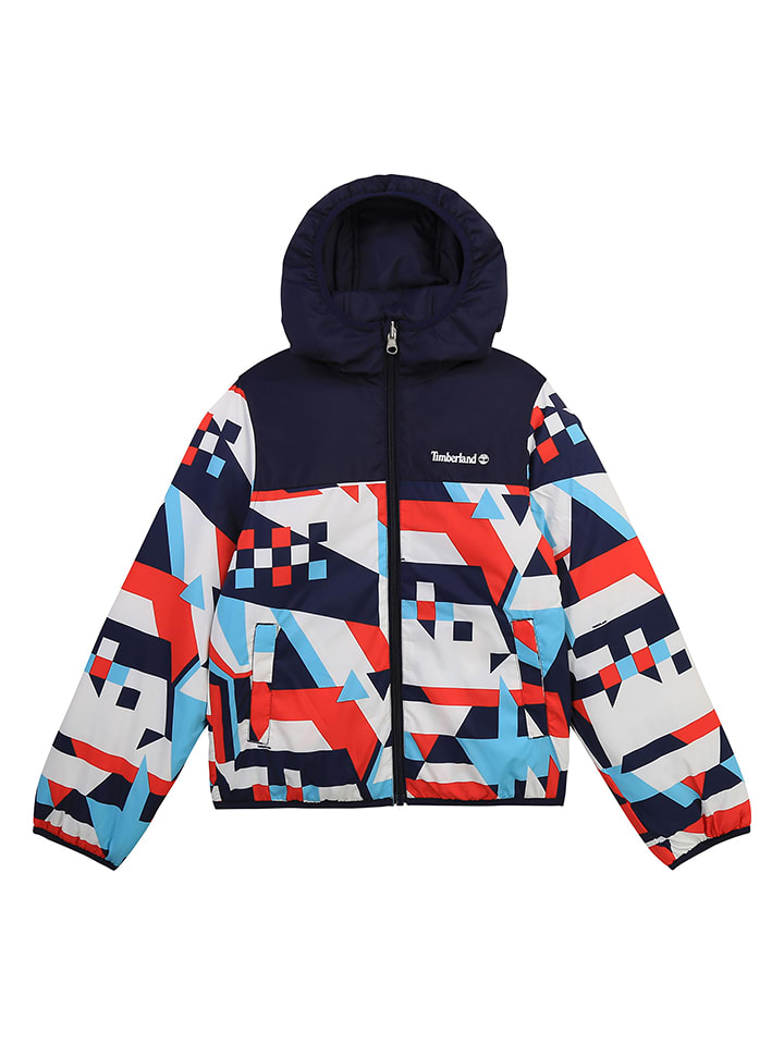 Kurtka przejściowa w kolorze granatowym ze wzorem