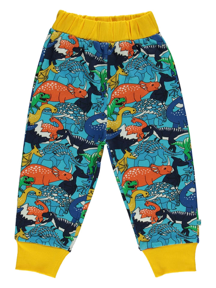 Småfolk Spodnie dresowe "Dinosaurier" w kolorze błękitnym rozmiar: 92/98