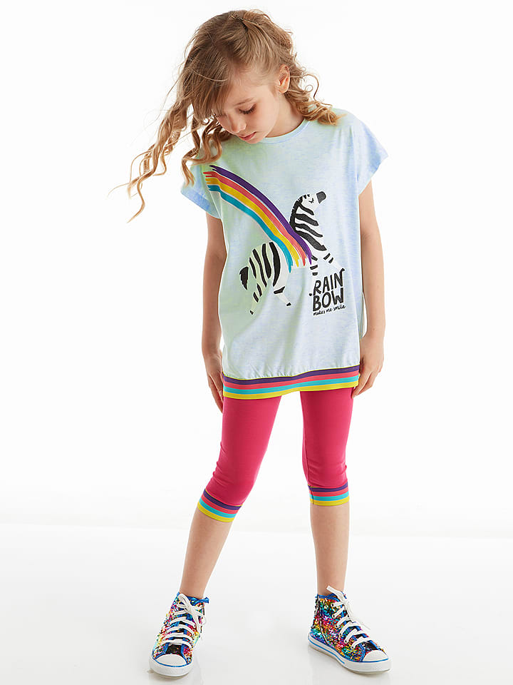 Denokids 2-częściowy zestaw "Rainbow Zebra" w kolorze różowo-błękitnym rozmiar: 128