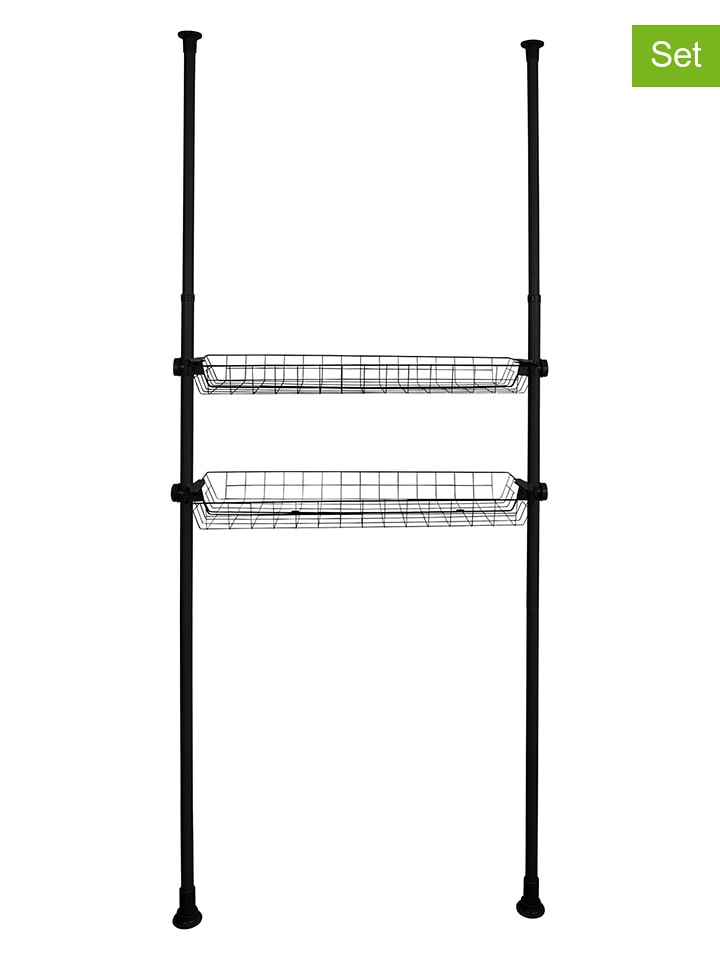 Wenko Kosze (2 szt.) "Herkules" w kolorze czarnym - 94 x 8 x 38 cm rozmiar: onesize