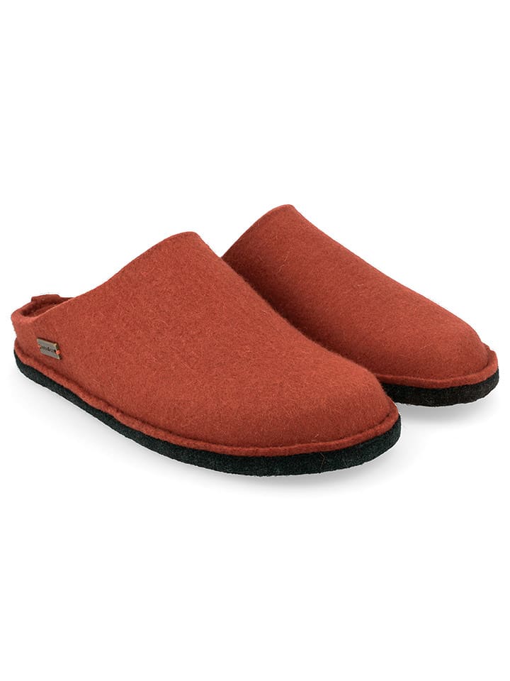 HAFLINGER Wełniane kapcie "Flair" w kolorze pomarańczowym rozmiar: 38