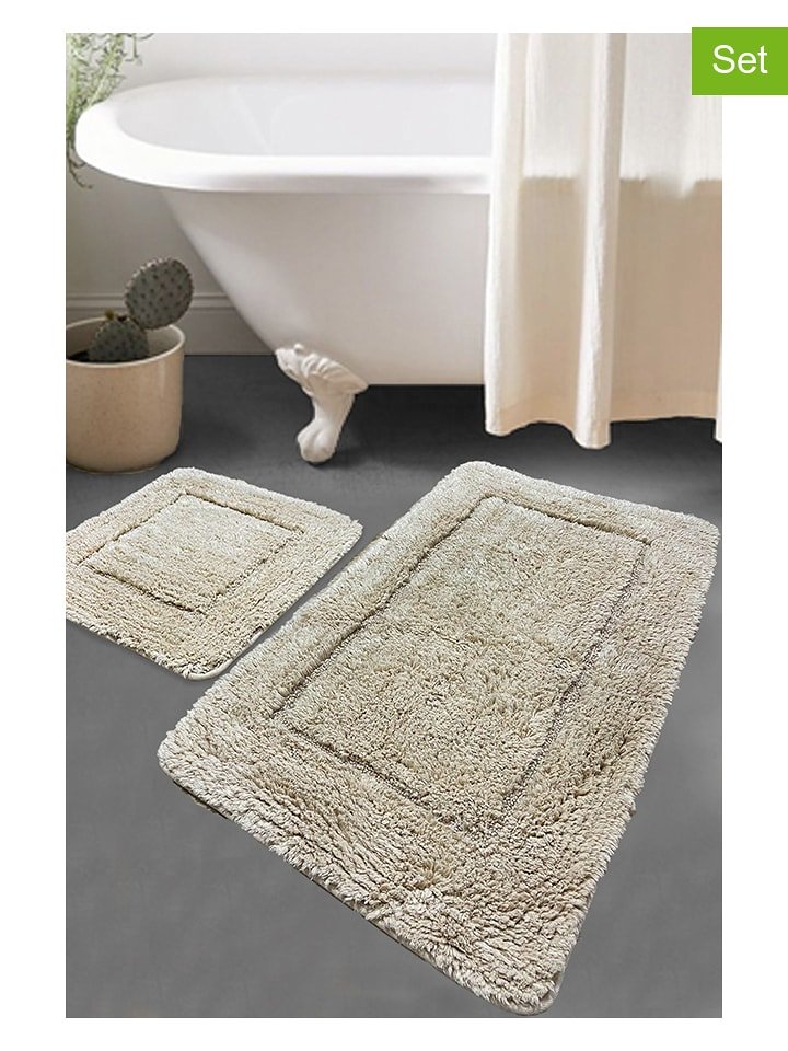 Colorful Cotton Dywaniki łazienkowe (2 szt.) w kolorze beżowym rozmiar: onesize