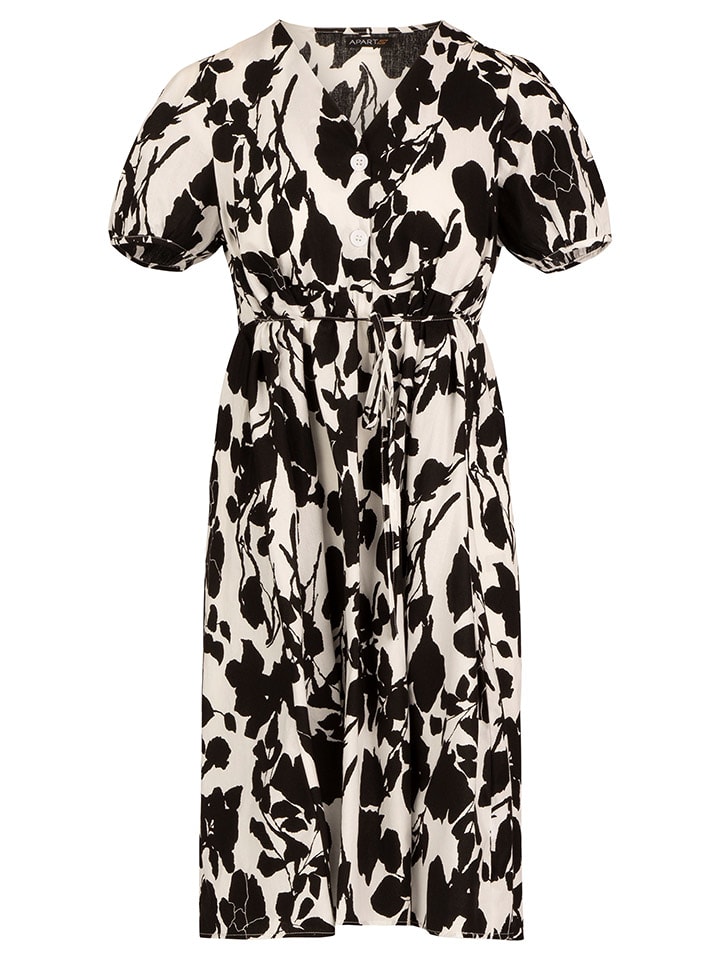 Sukienka w kolorze kremowo-czarnym ze wzorem