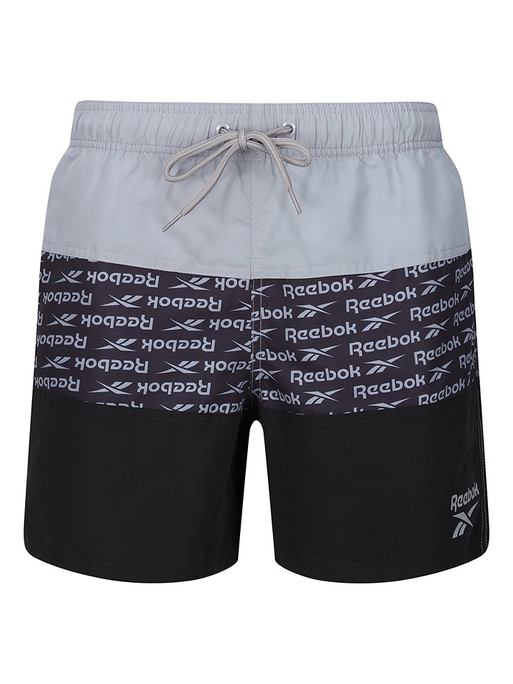 Reebok Szorty kąpielowe "Albie" w kolorze czarno-szarym rozmiar: XL