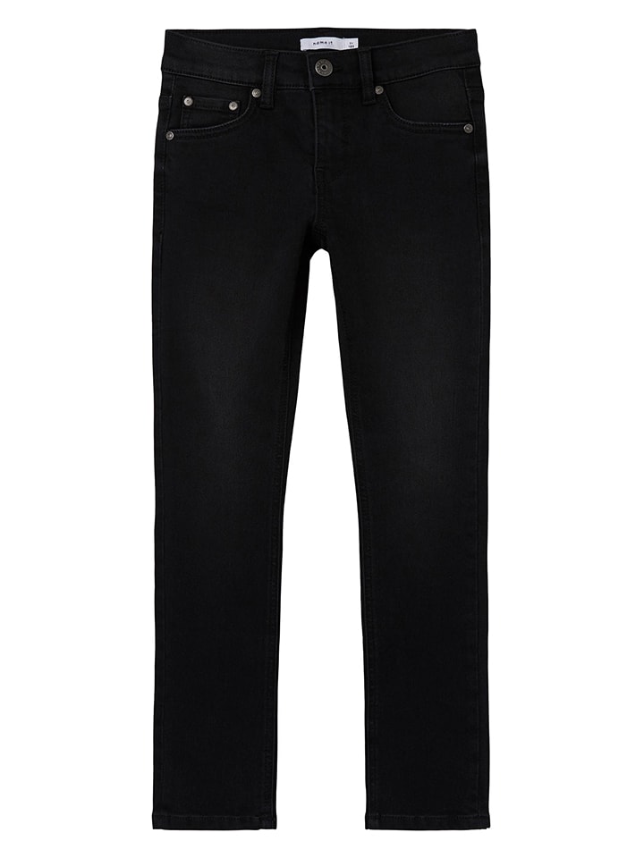 name it Dżinsy "Silas" - Slim fit - w kolorze czarnym rozmiar: 158