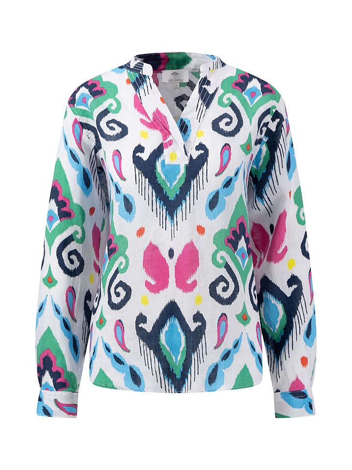 FYNCH-HATTON Lniana bluzka w kolorze białym ze wzorem rozmiar: 36