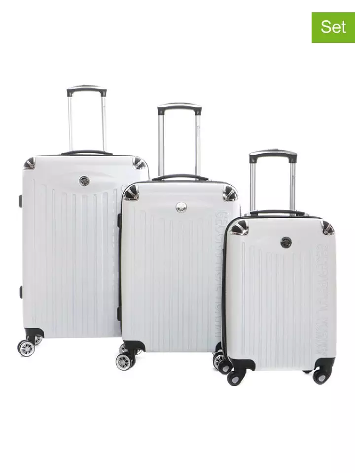 Geographical Norway Walizki (3 szt.) "Softless" w kolorze białym rozmiar: onesize