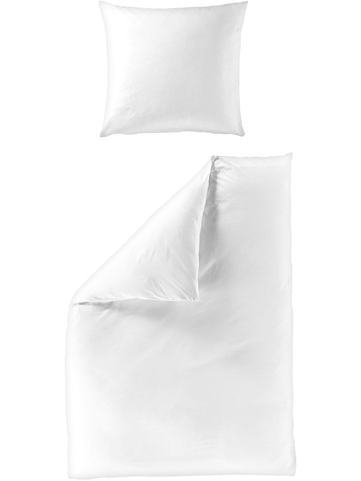 Bierbaum Komplet pościeli satynowej w kolorze białym rozmiar: 155x220 cm