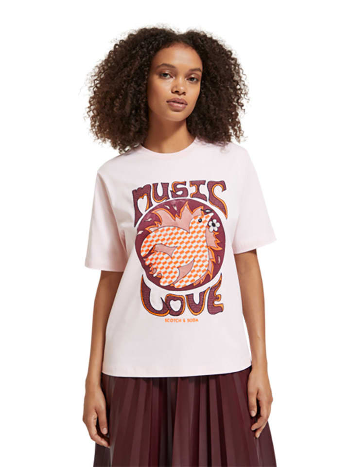 Scotch & Soda Koszulka w kolorze jasnoróżowym rozmiar: S