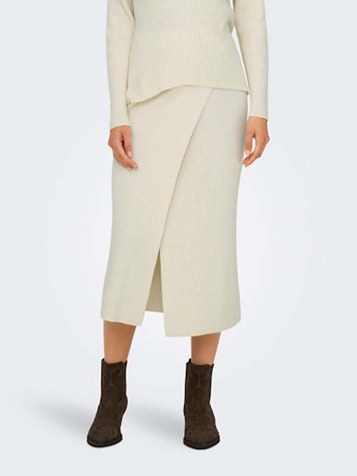 ONLY Spódnica dzianinowa w kolorze kremowym rozmiar: L