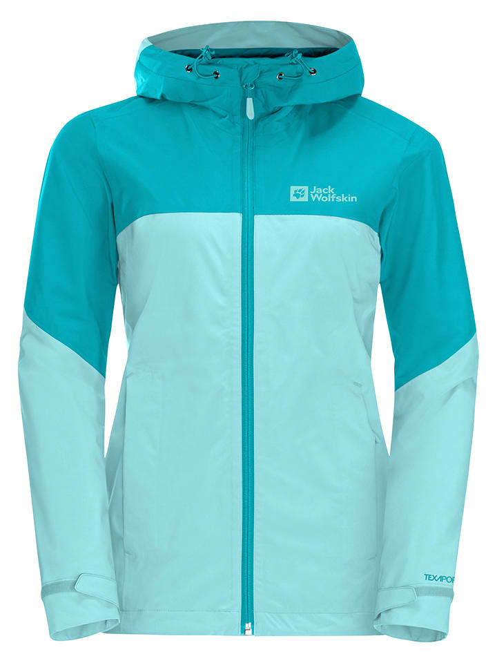 Jack Wolfskin Kurtka przeciwdeszczowa "Weiltal" w kolorze turkusowym rozmiar: XS