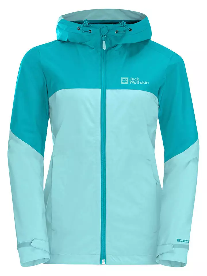 Jack Wolfskin Kurtka przeciwdeszczowa "Weiltal" w kolorze turkusowym rozmiar: XS