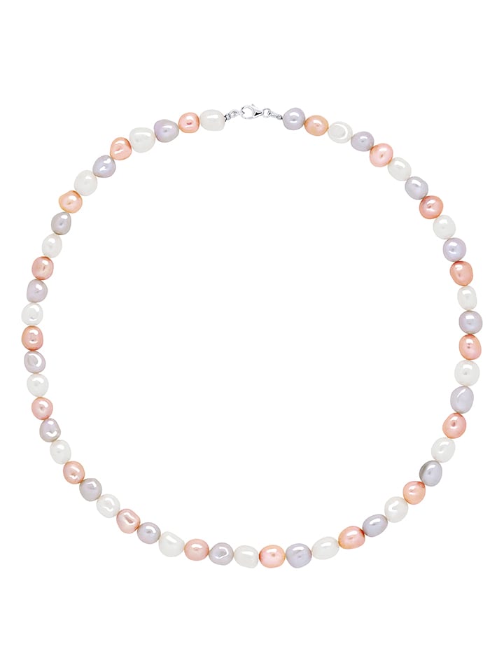 Pearline Naszyjnik w kolorze biało-jasnoróżowym z perłami - dł. 42 cm rozmiar: onesize
