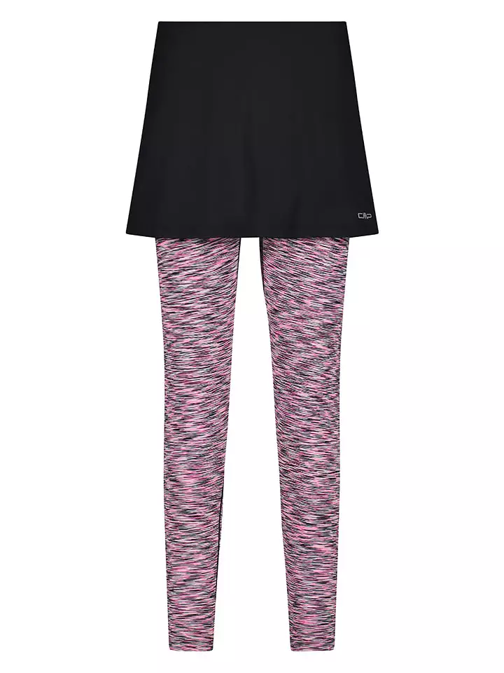 Legginsy sportowe 2w1 w kolorze różowo-czarnym