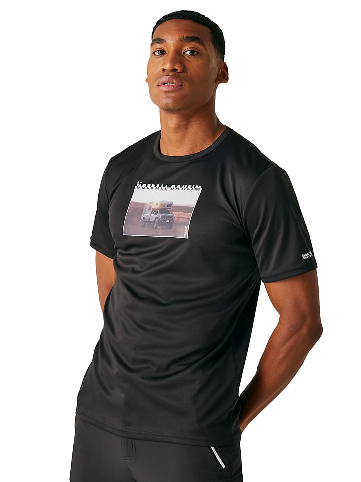 Regatta Koszulka funkcyjna "Fingal Slogan III" w kolorze czarnym rozmiar: L