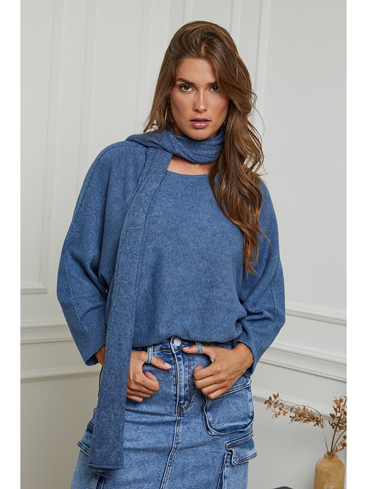 Joséfine Sweter "Naim" w kolorze niebieskim rozmiar: M