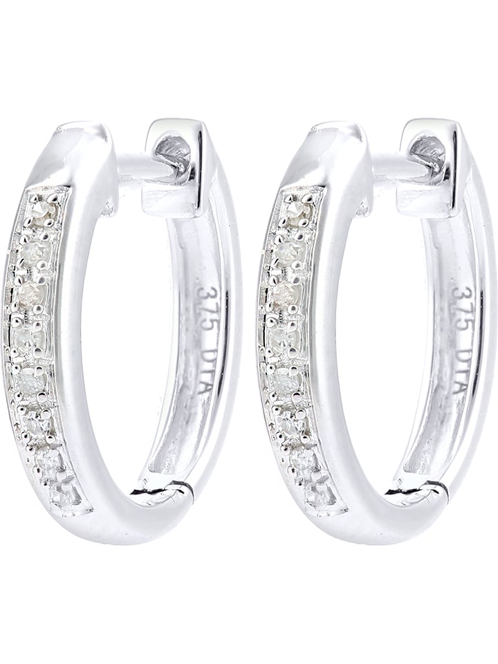 Revoni Złote kolczyki-kreole z diamentami rozmiar: onesize