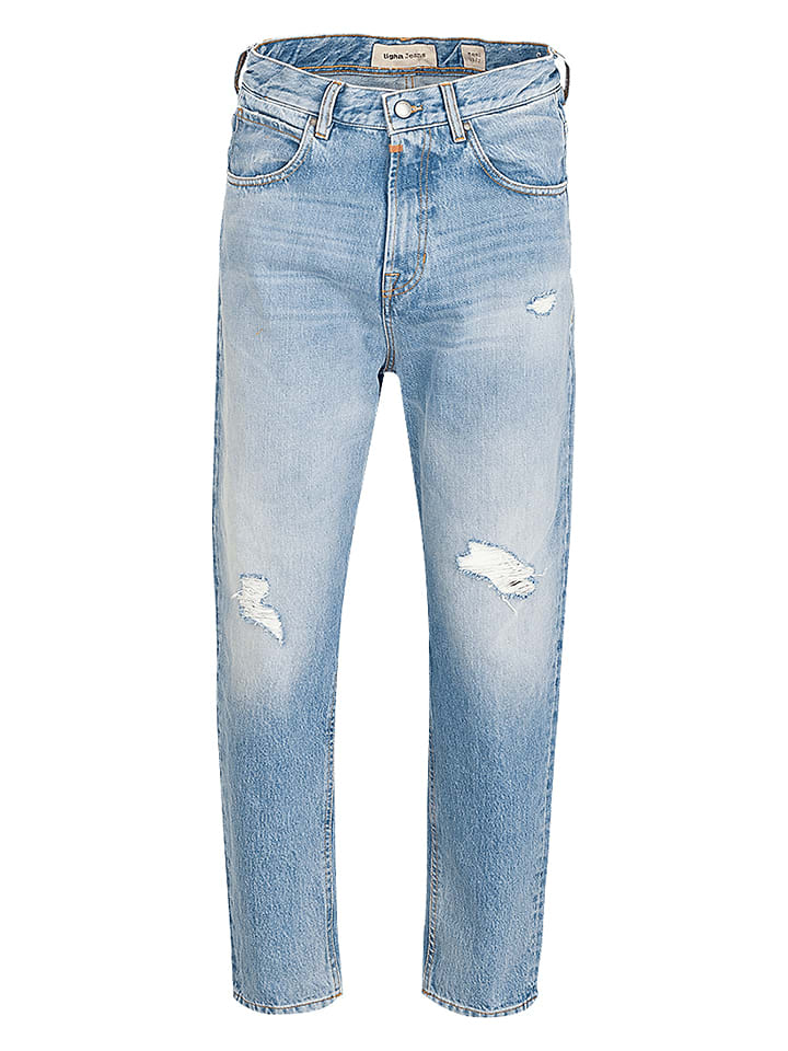 Dżinsy - Tapered fit - w kolorze błękitnym