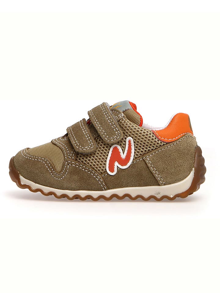 Naturino Skórzane sneakersy "Sammy" w kolorze khaki rozmiar: 23