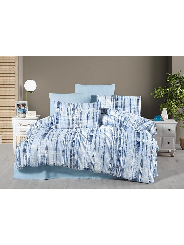 Colourful Cotton Komplet pościeli "Ocean" w kolorze błękitnym rozmiar: 200x200 cm