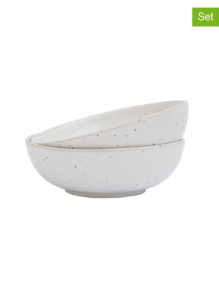 Eulenschnitt Miski (2 szt.) w kolorze białym ze wzorem - Ø 14 cm rozmiar: onesize