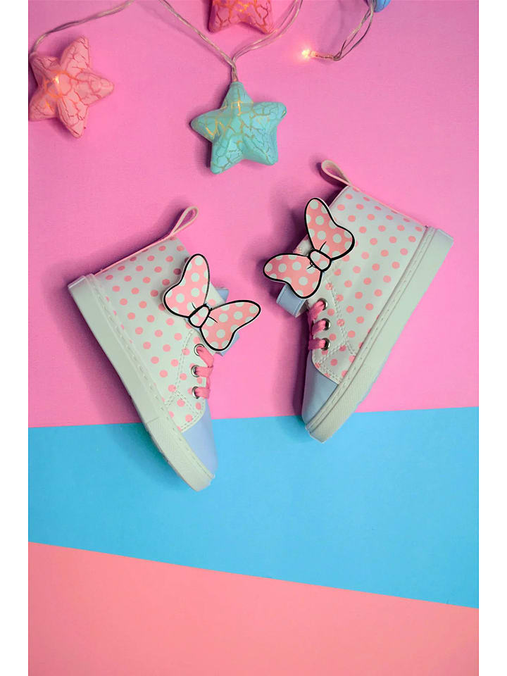 First Step Sneakersy "Polka Bowtie" w kolorze błękitno-białym rozmiar: 27