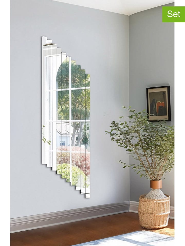 Evila Listwy lustrzane (10 szt.) w kolorze srebrnym - 50 x 100 cm rozmiar: onesize