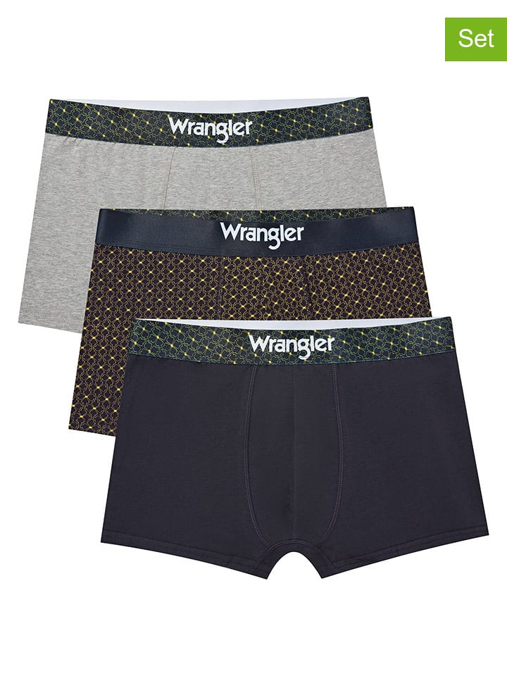 Wrangler Bokserki (3 pary) "Winchell" w kolorze granatowo-szaro-żółtym rozmiar: XL