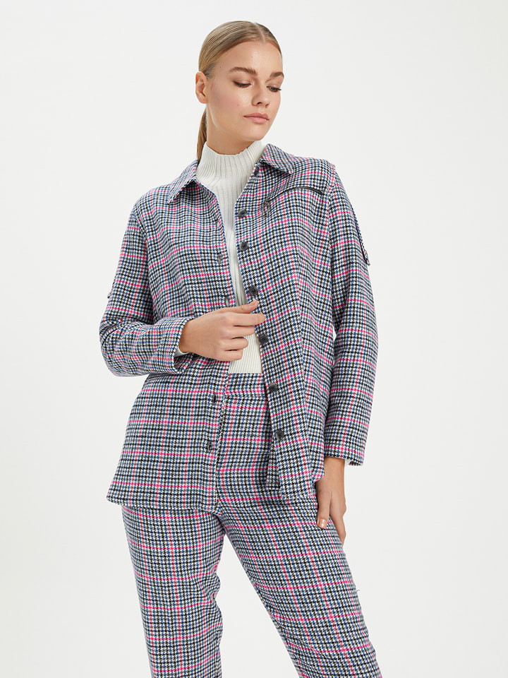 BGN Koszula w kolorze czarno-niebiesko-różowym rozmiar: 36