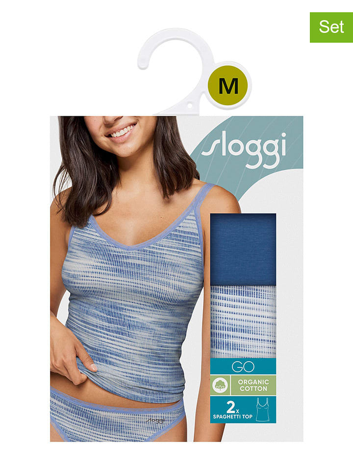 Sloggi Topy (2 szt.) w kolorze niebieskim rozmiar: XS