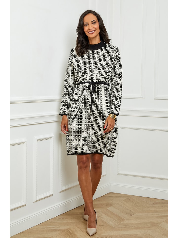 Sukienka w kolorze czarno-beżowym