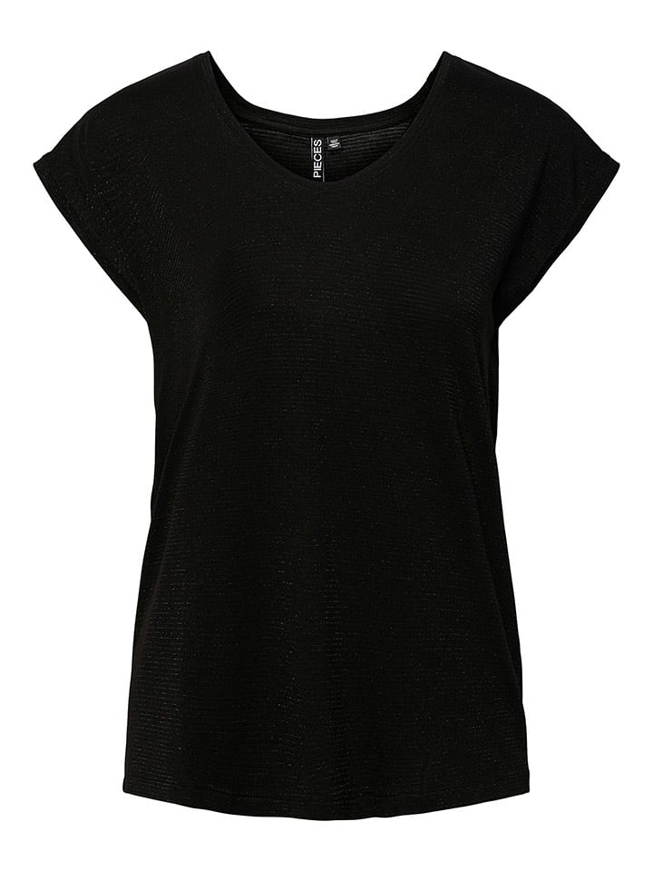 Pieces Koszulka "Billo" w kolorze czarnym rozmiar: M