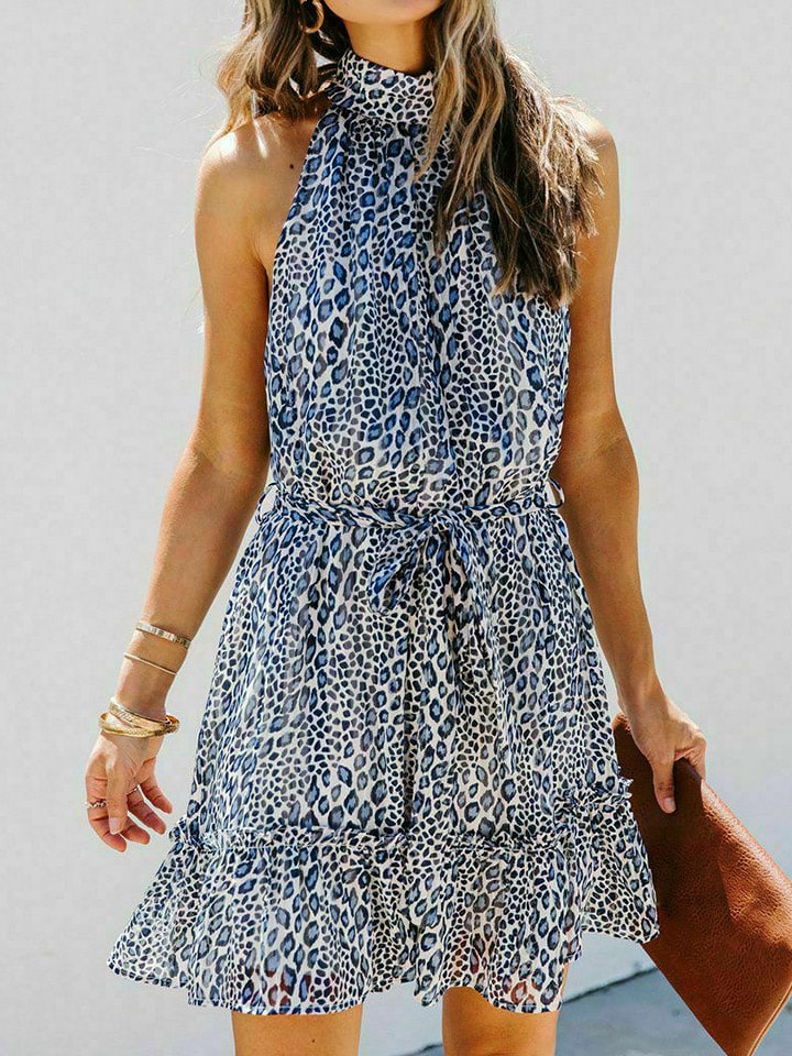 Milan Kiss Sukienka w kolorze kremowo-czarno-niebieskim rozmiar: XL