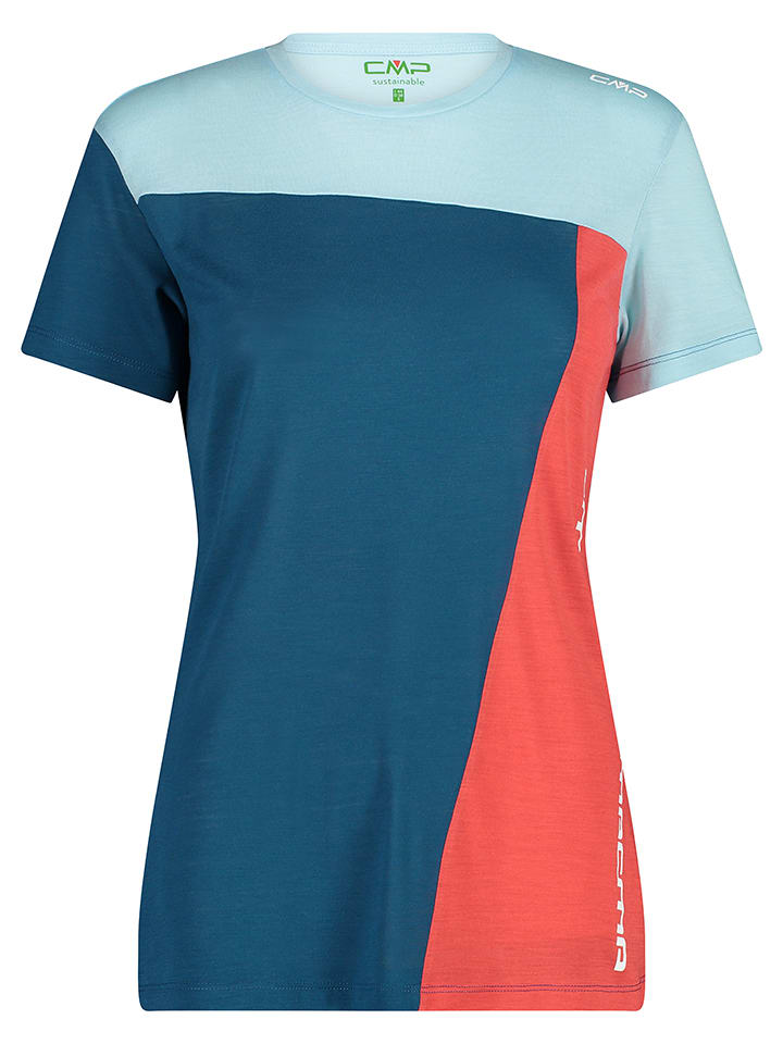 CMP Koszulka funkcyjna w kolorze niebiesko-pomarańczowym rozmiar: 38