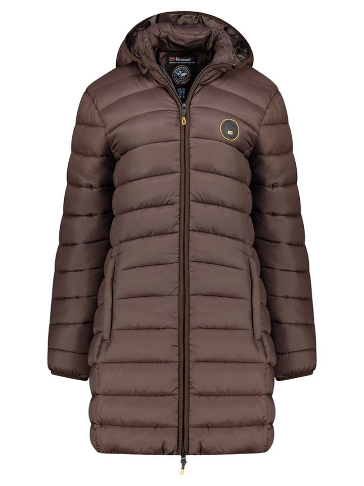 Geographical Norway Płaszcz pikowany "Atikamap" w kolorze ciemnobrązowym rozmiar: M