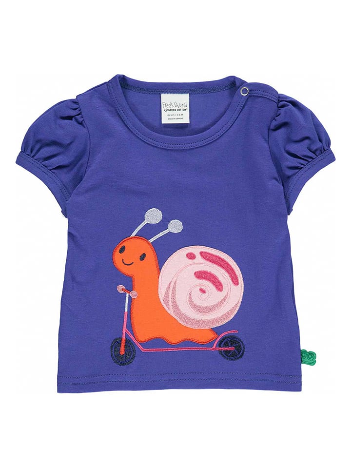 Fred´s World by GREEN COTTON Koszulka "Hello snail" w kolorze fioletowym rozmiar: 74