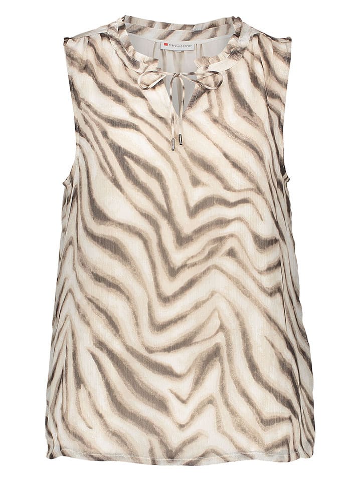 Street One Bluzka w kolorze beżowo-brązowym rozmiar: 44