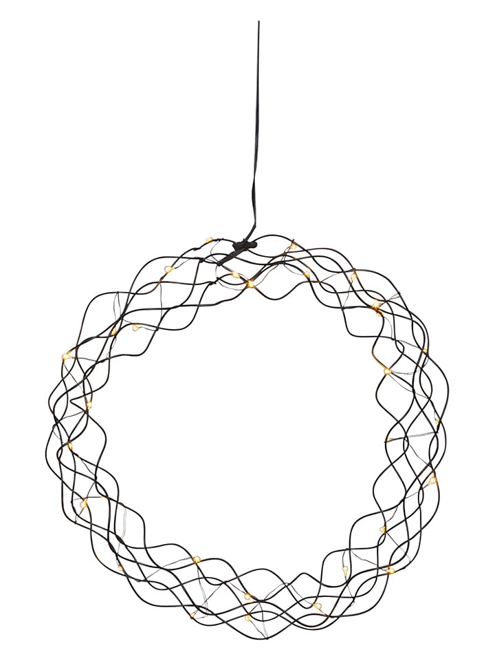 STAR Trading Dekoracyjna lampa LED "Curly" w kolorze czarnym - Ø 30 cm rozmiar: onesize