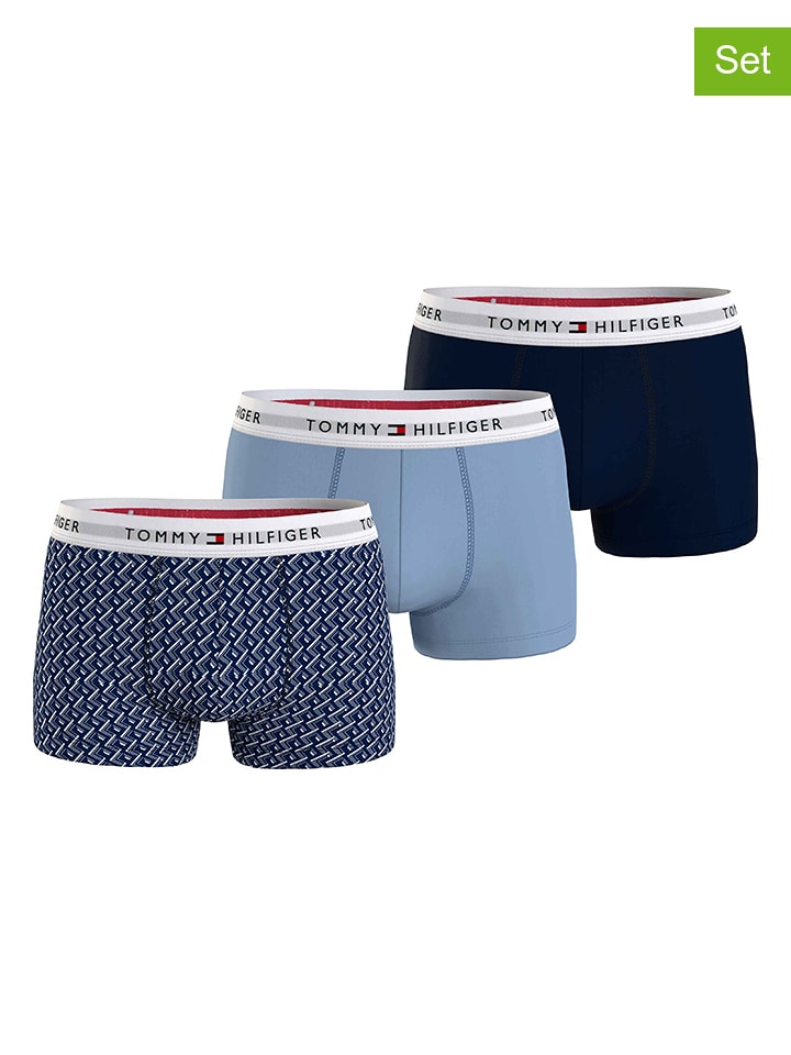 Tommy Hilfiger Bokserki (3 pary) w kolorze granatowo-błękitnym rozmiar: S