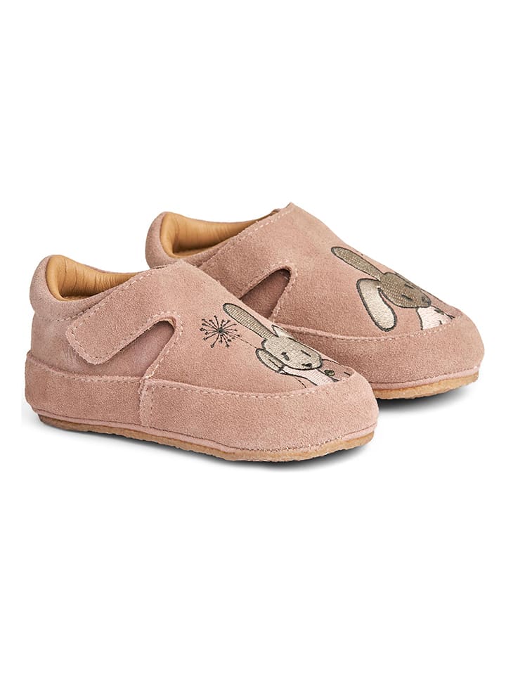 Wheat Skórzane kapcie "Pixi" w kolorze jasnoróżowym rozmiar: 21