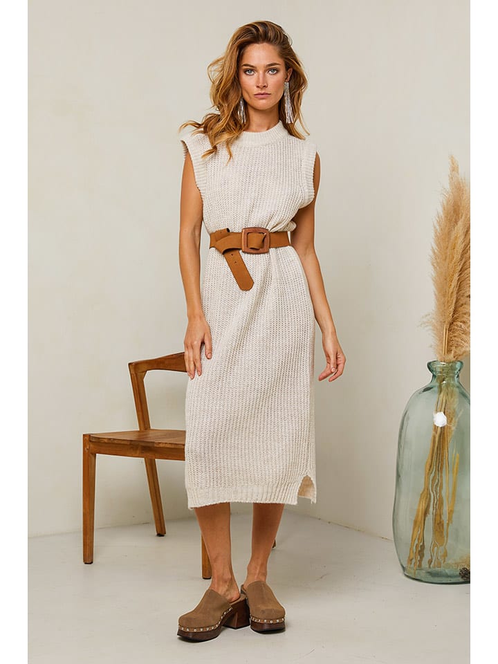Joséfine Sukienka dzianinowa "Dorette" w kolorze beżowym rozmiar: S
