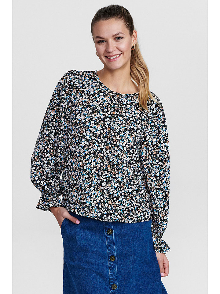 NÜMPH Bluzka "Nucaltum" w kolorze czarno-karmelowym rozmiar: 34