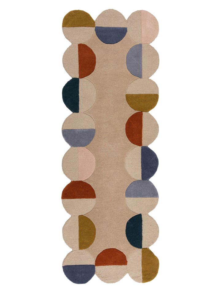 Flair Rugs Wełniany chodnik "Mia" w kolorze jasnobrązowym ze wzorem rozmiar: 80x230 cm