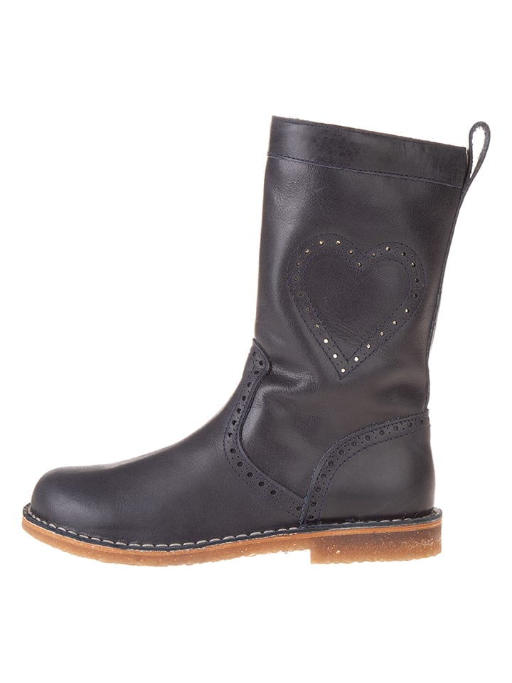 kmins Skórzane kozaki w kolorze granatowym rozmiar: 28