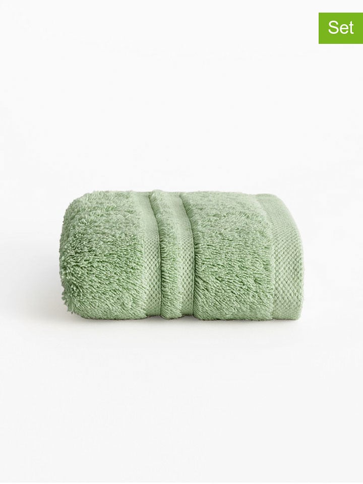 Pierre Cardin Ręczniki (2 szt.) "Premium" w kolorze zielonym dla gości rozmiar: 30x50 cm