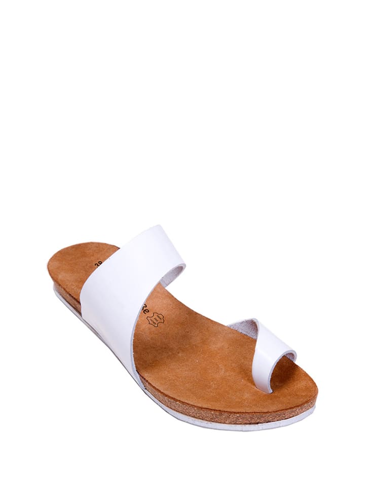 Comfortfusse Skórzane japonki w kolorze białym rozmiar: 40