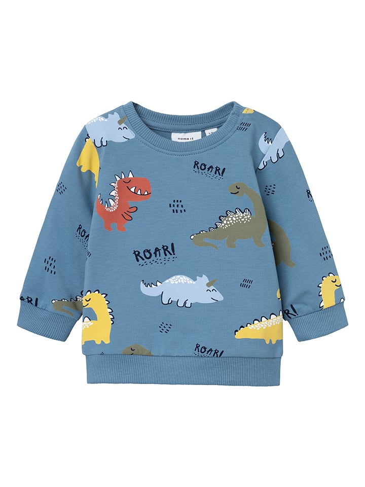 name it Bluza "Himmel" w kolorze niebieskim ze wzorem rozmiar: 50