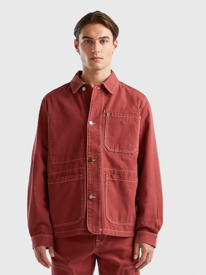 Benetton Kurtka koszulowa w kolorze czerwonym rozmiar: onesize