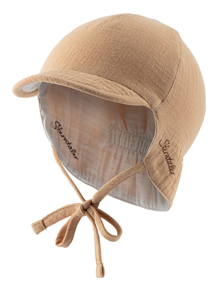 Sterntaler Czapka "Musselin" w kolorze jasnobrązowo-białym rozmiar: 43 cm